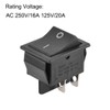 sourcing map Boot Shape 4-Pin Rocker Switch On/Off AC 250V/16A