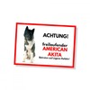 American Akita Sign Warning Freilaufender Dog Saying Door Sign Dog