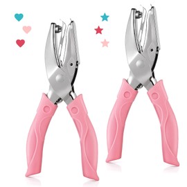 Pack of 2 Paper Punch Pliers, 5 mm Heart-Shaped Hole Punch and Star-Shaped Hole Punch, Handheld Punch, Metal Hole Punch with Soft Grip for DIY Crafts, Paper, Photo Cards, Tags etc.