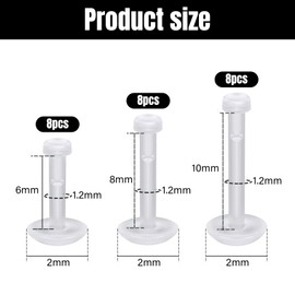 24 Pcs Clear Cartilage Earrings, 16g Cartilage Earrings for Sports, Clear Lip Bars Flat Top Retainers, Comfortable Stud Earring for Helix, Tragus, Conch Piercings, Durable and Stylish