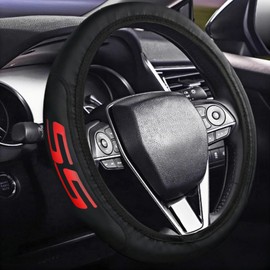 Fit Camaro ss Steering Wheel Cover Compatible with Camaro ss Car Accessories Leather Universal 14-15inch. (PZ-SS)