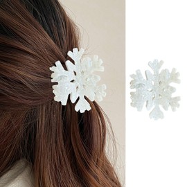 Christmas Snowflake Hair Clips 1pcs Winter Snowflake Hair Claw Clips with Cute Design Hair Barrettes for Thick Hair Thin Hair for Women Large Acrylic Christmas Hair Accessories Clamps Holiday Party