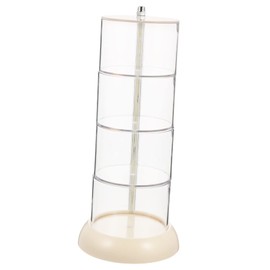 PACKOVE 4Tier Portable Rotatable Powder Puff Organizer Cosmetic Holder for Makeup Sponges Space Saving Design Durable Material for Travel and Home Use