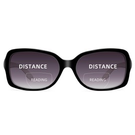 JM Classic Bifocal Reading Glasses Square Stylish Gradient Sunglasses Readers for Women +1.5 Black