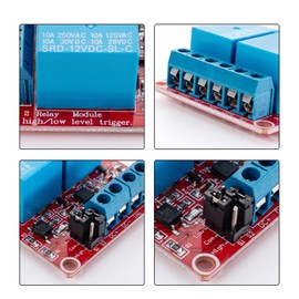 hiBCTR 2PCS DC 12V 2 Channel Relay Module with Isolated Optocoupler Supports High and Low Level H/L Level Trigger Module Triggered