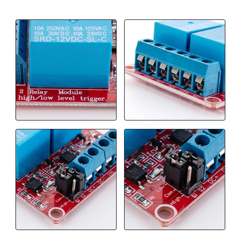 hiBCTR 2PCS DC 12V 2 Channel Relay Module with Isolated