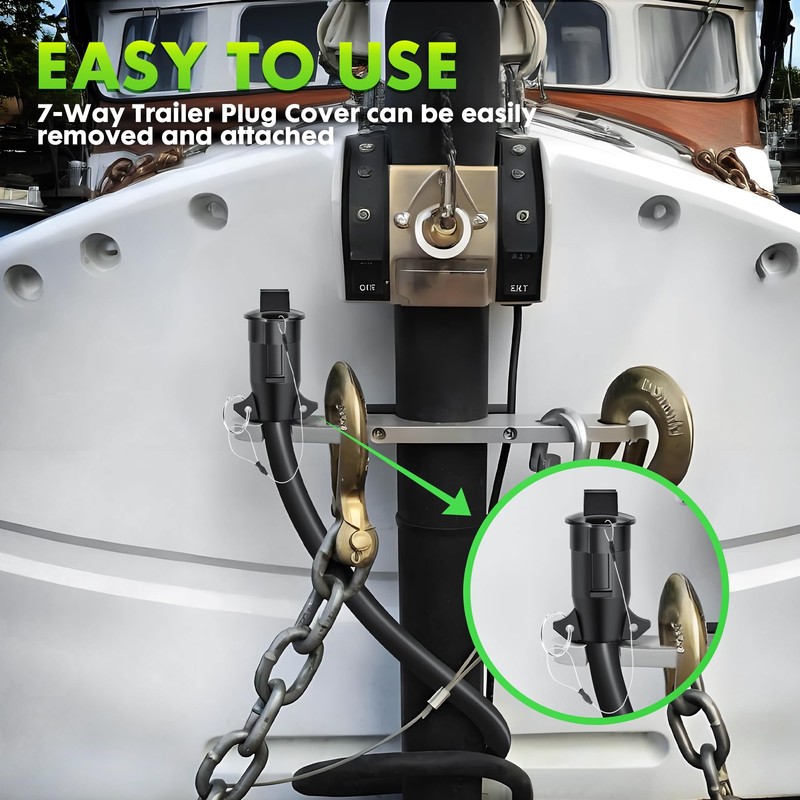 WOLFWILL 7-Way Trailer Plug Cover, 7-Pin Trailer Plug Protector Cap