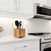 NACIMAX Acacia Wood Extra Large Rotating Utensil Holder for Kitchen