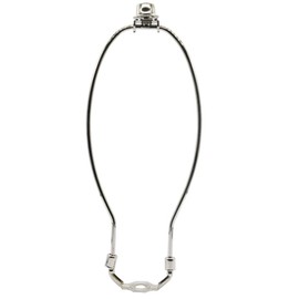 Lamp Shade Harp Holder,Silver Lamp Harp Fits E26 Light Saddle Base Adapter,Nickel Color Pipe Fitter Adapter Finial Set,Adapted All Styles of Lamp Shade,Table and Floor Lamps (10 Inch)