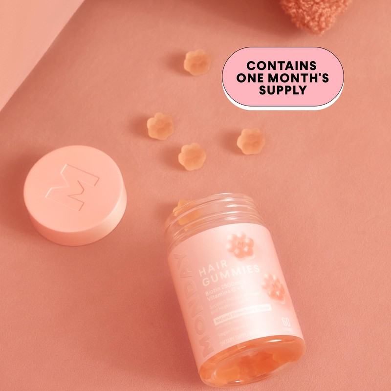 MONDAY HAIRCARE Hair Gummies with 2500 mcg Biotin, Vitamin C