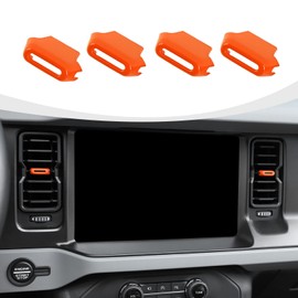 RAZPOY for Bronco Air Conditioning Outlet Adjustment Trim, 4PCS Central Control Air Outlet Vent Cover Compatible with 2021-2023 Ford Bronco Interior Accessories, Orange
