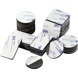 90 Pcs Strong Double Sided Tape Rectangle Round Removable Double Sided Tape Wall Poster Hook Heat Resistant Waterproof Office Supplies Home Car Black (Strong Double Sided Tape)