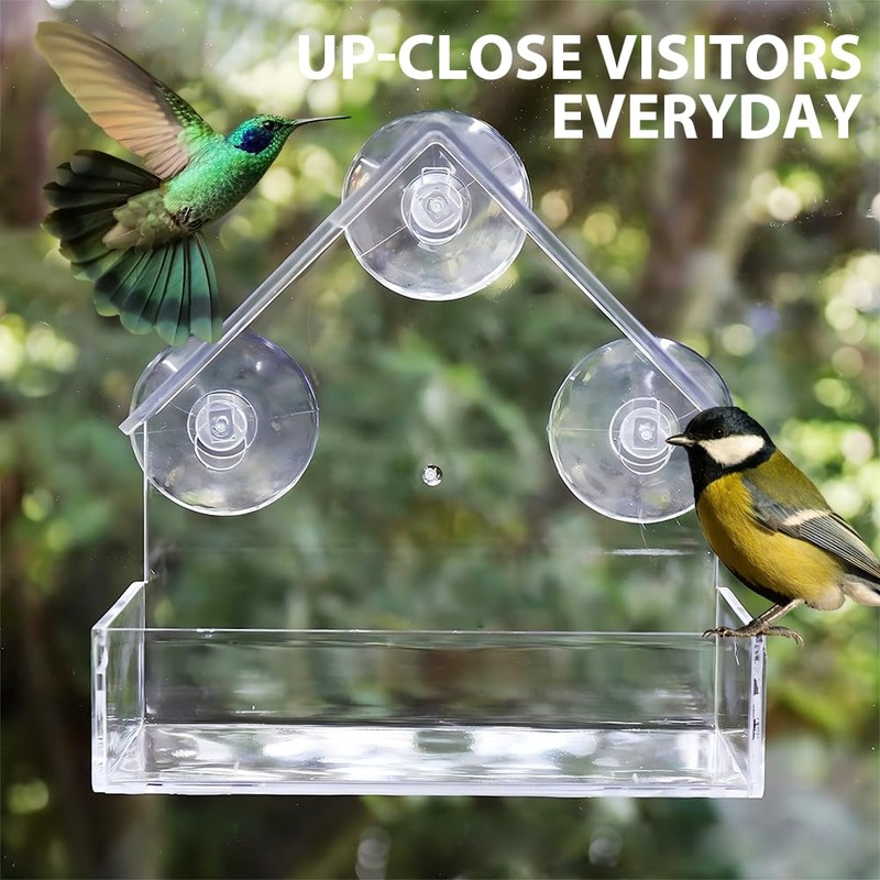 Ram® Window Bird Feeder Bird House Acrylic Window Bird Feeder