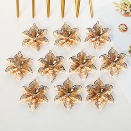 10 piezas de atrapasoles de metal dorado con colgante de luna para ventana colgante de bricolaje, pieza de decoración del hogar