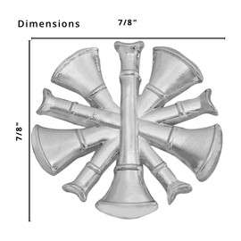 Smith & Warren Five crossed Fire Chief Bugles Collar Insignia Silver Finish Fire Uniform Pin