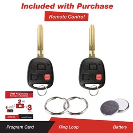 KeylessOption Keyless Entry Remote Ignition Uncut Car Key Fob for Toyota FJ Cruiser 2010-2014 HYQ12BBT (Pack of 2)