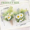 2Pcs White Daisy Corsage Wrist Flower Set Artificial Hand Flower