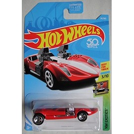 Hot Wheels Exotics 3/10, RED Twin Mill 74/365 50TH Anniversary Card