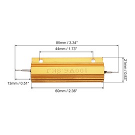PATIKIL 100W 6.8K Ohm Aluminum Shell Resistors with Screws Set of 4 Aluminum Housing Resistors in Case Winding Resistors Screw Taps Power Resistors Gold