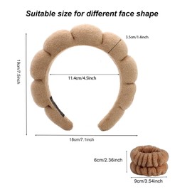 KYHYFJMD Spa Headbands for Washing Face Soft Puffy Bubble Headbands Wristband for Women Girls Makeup Skin Care Facial Beauty Shower Towel Hairband