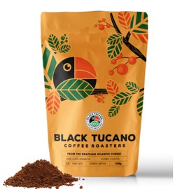 Black Tucano Specialty Coffee - Brazilian Ground Medium Roast - Honey Coffee Ground - 8.8 Ounces 250 Gr