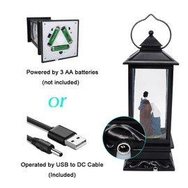 Eldnacele Nativity Musical Snow Globe Lantern Lighted Lamp USB Lined in Swirling Glitter Water Lantern Lamp Christmas Nativity Decoration Hurrican Light Timer 12" (Nativity)