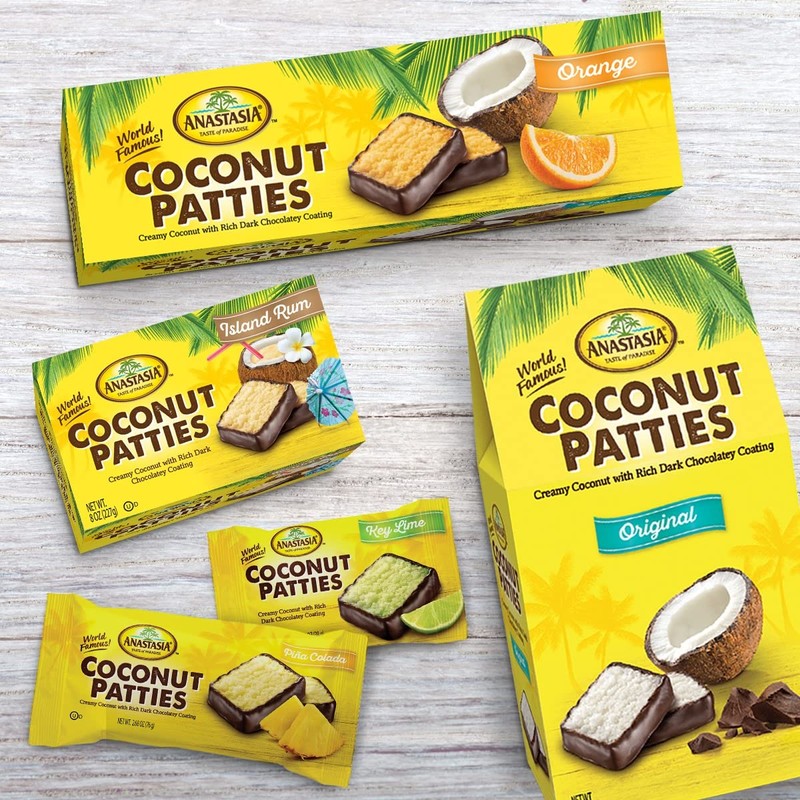 Anastasia Confections Key Lime Flavor Coconut Patties,net wt 12 OZ