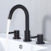 HOTIS Black Bathroom Faucet 3 Hole, 8 Inch Matte Black