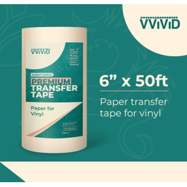 VViViD Premium Direct-Apply Medium-High Tack Transfer Tape for Crafting Vinyl, 6” x 50’ Easy-Apply Paper for Cricut, Sillhouette, Decals and Lettering