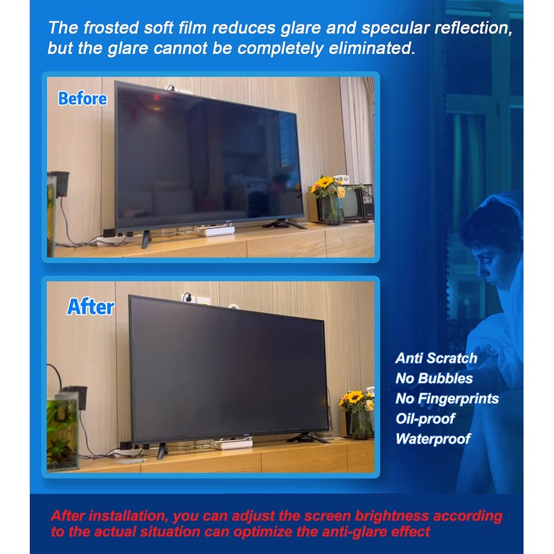TYRHMY Anti Glare Screen Protector for 43 Inch TV -
