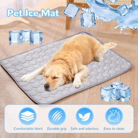 Cooling Mats for Dogs, Dog Cooling Mat, Cooling Mat Without Gel, Self-Cooling Dog Mat, Summer Cooling Pad, Large Cooling Dogs, Grey Dogs Cooling Mats