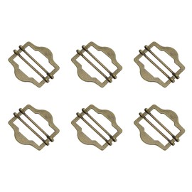 uxcell 6Pcs Metal Adjuster Slide Buckles, 30mm Webbing Strap Roller Pin Clip Buckle Tri Glide for Vest, Suit, Bag Replacement Part (Bronze)