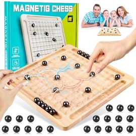Magnetic Chess Game, Magnetic Chess Game with Wooden Chess Board, Multiplayer Magnetic Board Game, Magnetic Chess, Parent-Child Interaction Game for Family Reunions