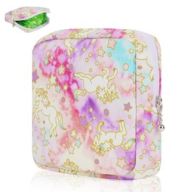 Desing Wish Sanitary Pad Storage Bag Portable Period Bag for Teen Pads/Sanitary Napkins/Small Tampons, Sanitary Napkin Storage Bag First Period Gifts for Teen Girls (Dazzling Horse)