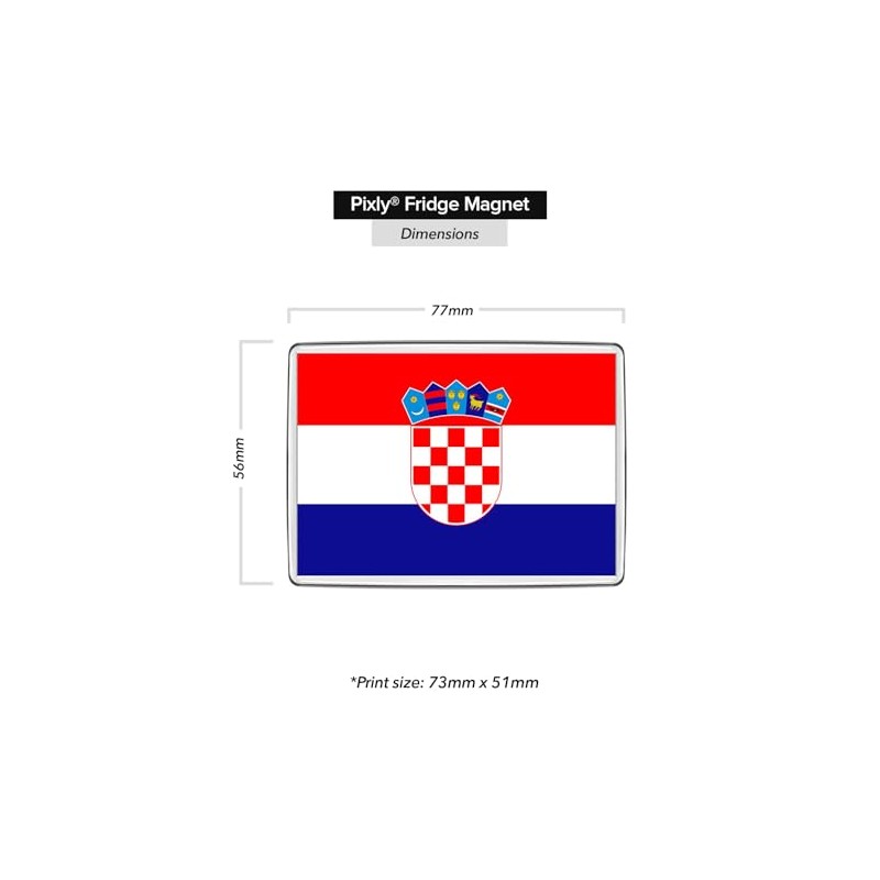 Pixly® Croatia Flag Fridge Magnet Large Jumbo Size Croatian Keepsake