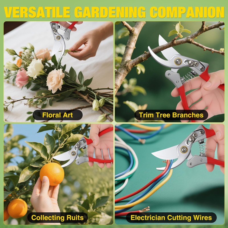Yesker Pruning Shears Garden Shears 8.6" Professional Bypass Garden Scissors