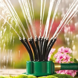 SunStream 360° Rotating Garden Sprinkler with 12 Flexible Tubes & Underground Stake - Large Coverage Area Automatic Watering System for Lawns, Gardens & Yard