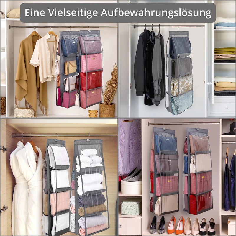 Winter Shore Handbag Storage [2 Pack] - Foldable Wardrobe Organiser