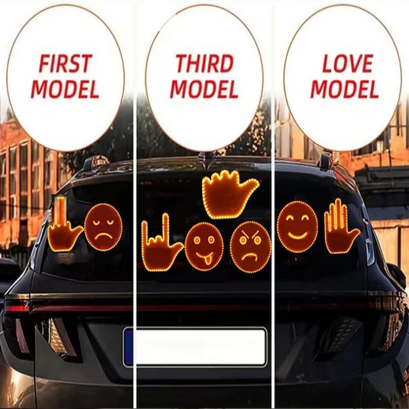 HLMNAKE Car Finger Light and Expression Sign Light, LED Car