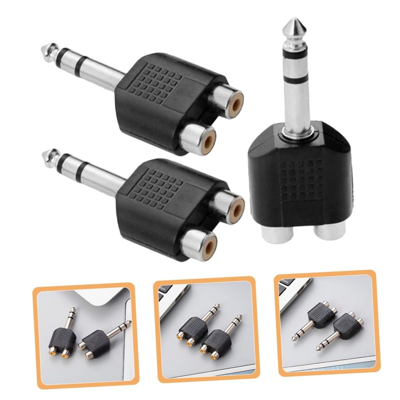 Kisangel 3pcs RCA to Audio Adapter Y Splitter Converter for
