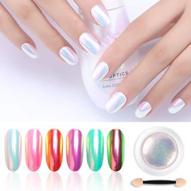 Chrome Pearl Shell Powder Nail Art Glitter Pigment Pearl Powder Long Lasting Manicure Nail Tip Decoration Gel Polish Dust UV Decorations Chrome Pigmen