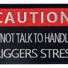 Service Dog Caution Do Not Talk to Handler Triggers Stress Service Vests/Harnesses Emblem Embroidered Fastener Hook & Loop Patch
