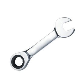 Leliafleury Stubby Ratchet Spanner 8mm, Short Combination Ratcheting Wrench, Mini Open End Spanner, Small Metric Home Tools for Repair Bicycle