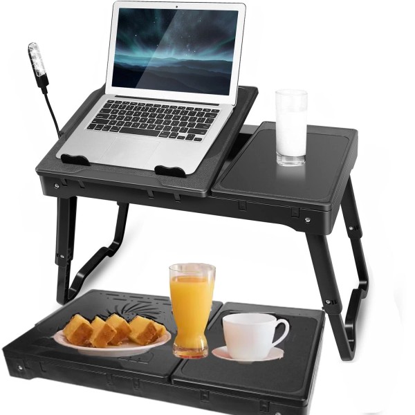 Universal Laptop Desk for Bed with Fan Portable Laptop Stand
