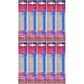 10 Pack x - Ancol - Gloss Reflective Cat Collar Blue