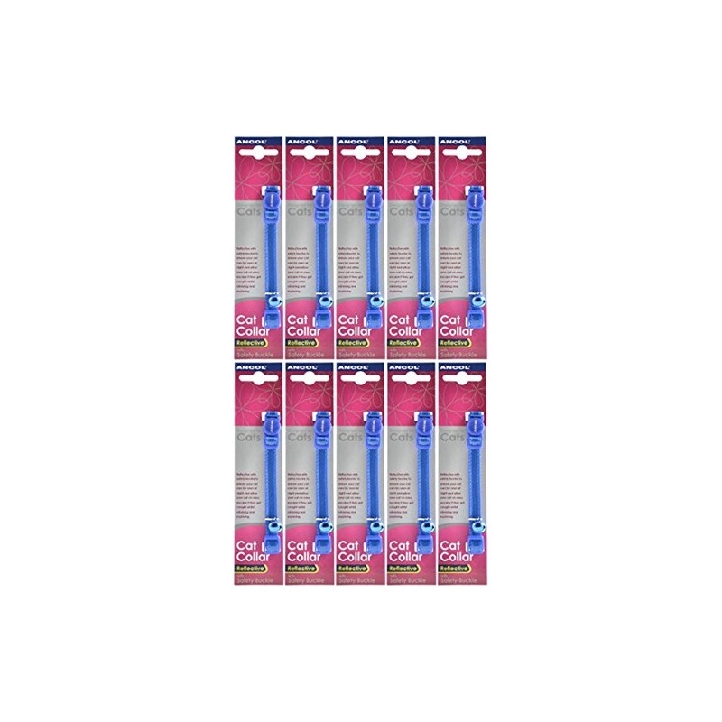 10 Pack x - Ancol - Gloss Reflective Cat Collar