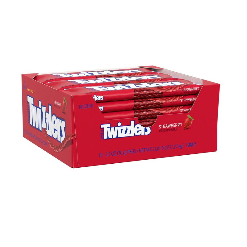 TWIZZLERS Twists Strawberry Flavored Licorice Style, Chewy Candy Packs, 2.5
