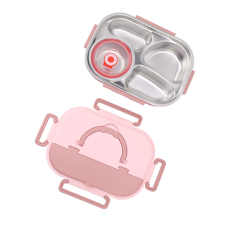 Stainless Steel Insulated Lunch Box 4 Grid Corrosion Prevention Rustproof