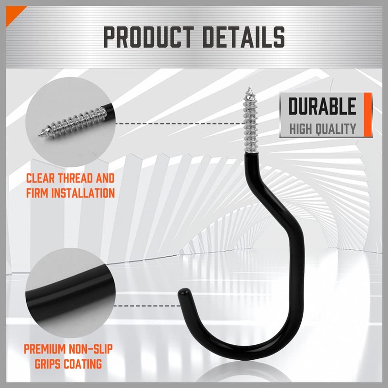 HORUSDY 6-Pack Heavy Duty Garage Storage Hooks, 6" Utility Wall