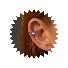 Yheakne Boho Crystal Snowflake Ear Cuff Earrings Silver Snowflake Cuff Wrap Earrings Vintage Cz Winter Flower Earrings No Piercing Cartilage Earrings Jewelry for Women